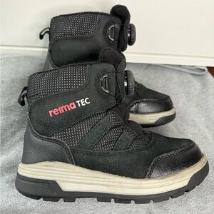 REIMA TEC boys winter snow waterproof boots leather boots size 11,5 /29 black